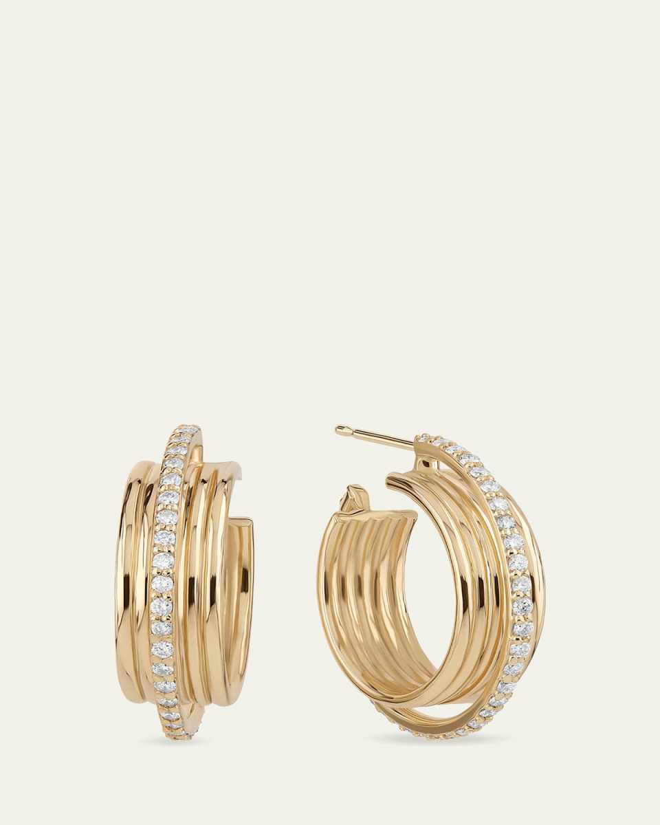 Lana Kinetic Diamond Huggie Earrings